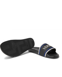 Мужские черные резиновые сандалии от Versace
