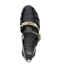 Мужские черные резиновые сандалии от Moschino