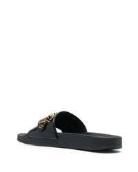 Мужские черные резиновые сандалии от Moschino