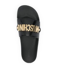 Мужские черные резиновые сандалии от Moschino