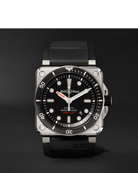 Мужские черные резиновые часы от Bell & Ross