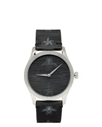 Мужские черные резиновые часы от Gucci