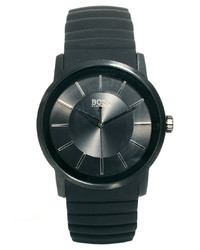 Мужские черные резиновые часы от Hugo Boss