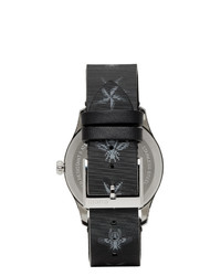 Мужские черные резиновые часы от Gucci