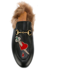 Черные сабо с вышивкой от Gucci