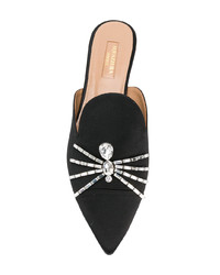 Черные сабо с украшением от Aquazzura