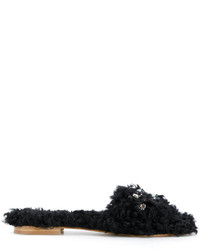 Черные сабо с украшением от Emanuela Caruso