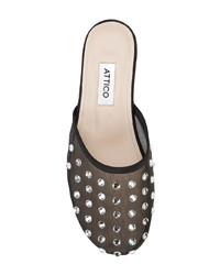 Черные сабо с украшением от ATTICO