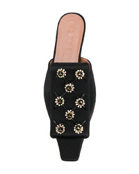Черные сабо с украшением от Marni