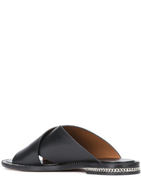 Черные сандалии на плоской подошве с геометрическим рисунком от Givenchy