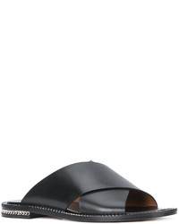 Черные сандалии на плоской подошве с геометрическим рисунком от Givenchy