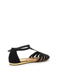 Черные сандалии на плоской подошве от Benini