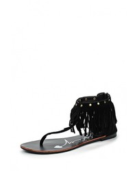 Черные сандалии на плоской подошве от Beppi