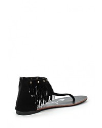 Черные сандалии на плоской подошве от Beppi