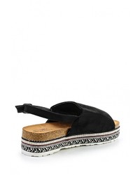 Черные сандалии на плоской подошве от Clowse