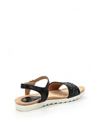 Черные сандалии на плоской подошве от Coco Perla