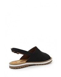 Черные сандалии на плоской подошве от Corina