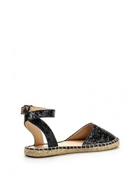 Черные сандалии на плоской подошве от Ella