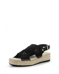 Черные сандалии на плоской подошве от GANT