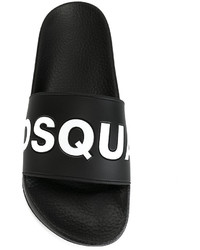 Черные сандалии на плоской подошве от Dsquared2