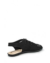 Черные сандалии на плоской подошве от Moleca