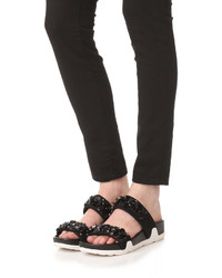 Черные сандалии на плоской подошве от Ash