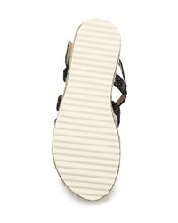 Черные сандалии на плоской подошве от Sergio Todzi