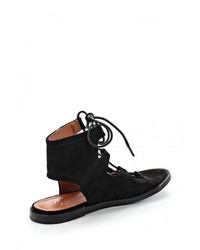 Черные сандалии на плоской подошве от Spurr