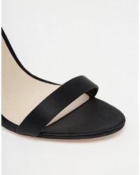 Черные сатиновые босоножки на каблуке от Asos