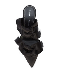 Черные сатиновые босоножки на каблуке от Proenza Schouler