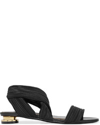 Черные сатиновые босоножки на каблуке от Tom Ford
