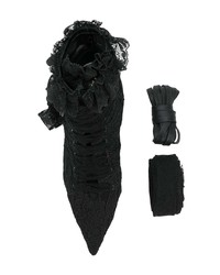 Черные сатиновые ботильоны от Saint Laurent