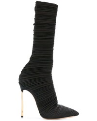 Черные сатиновые ботильоны от Casadei