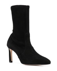 Черные сатиновые ботильоны от Stuart Weitzman