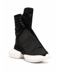 Мужские черные сатиновые высокие кеды от Rick Owens DRKSHDW