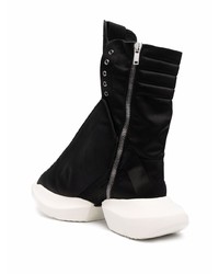 Мужские черные сатиновые высокие кеды от Rick Owens DRKSHDW