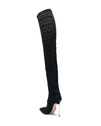 Черные сатиновые сапоги от Casadei