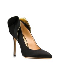 Черные сатиновые туфли от Charlotte Olympia