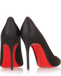 Черные сатиновые туфли от Christian Louboutin