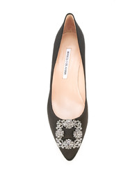 Черные сатиновые туфли от Manolo Blahnik