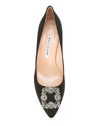 Черные сатиновые туфли от Manolo Blahnik