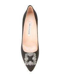 Черные сатиновые туфли от Manolo Blahnik