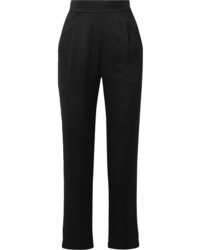 Черные сатиновые узкие брюки