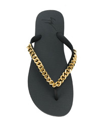 Мужские черные сланцы от Giuseppe Zanotti Design