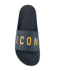 Мужские черные сланцы от DSQUARED2