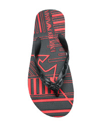 Мужские черные сланцы от Emporio Armani