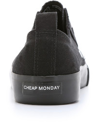 Женские черные слипоны из плотной ткани от Cheap Monday