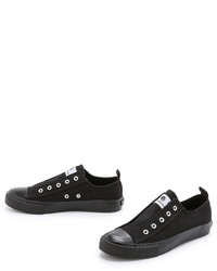 Женские черные слипоны из плотной ткани от Cheap Monday