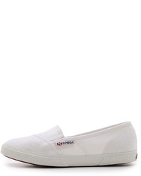 Женские черные слипоны из плотной ткани от Superga