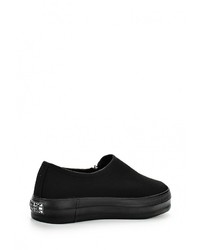 Женские черные слипоны из плотной ткани от Keddo